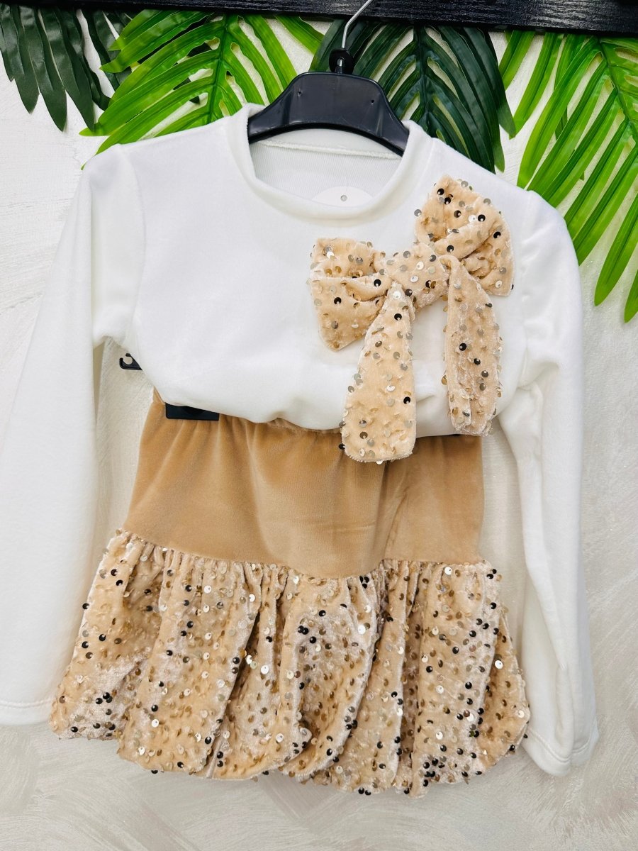 Completo Paiettina Morbido Cinigliato Beige - Piccole Canaglie - PC24122