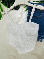 Completo Pantaloncini Sfilacciato Bianco - Piccole Canaglie - PC29357