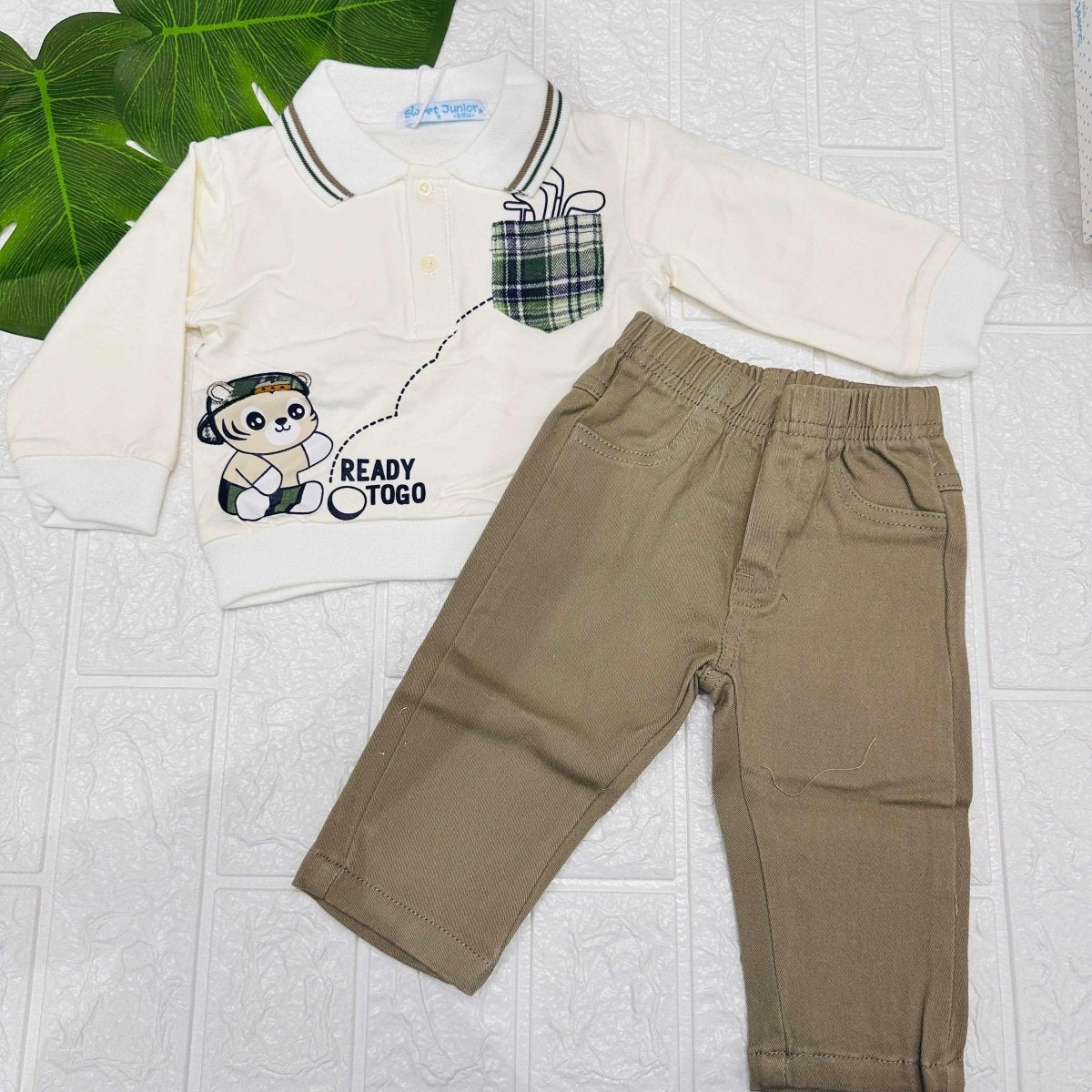 Completo Polo Bimbo Panna - Piccole Canaglie - PC22018