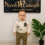 Completo Polo Bimbo Panna - Piccole Canaglie - PC22018