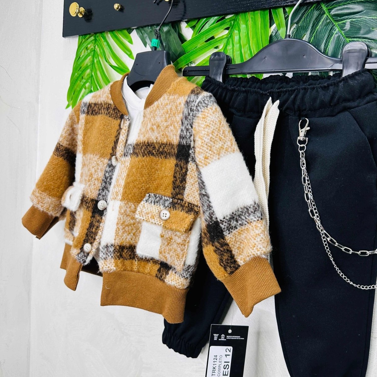 Completo quadri Marroncino - Piccole Canaglie - PC21816