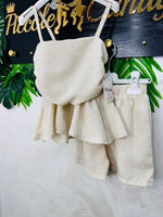 Completo siluette lino beige - Piccole Canaglie - PC29852
