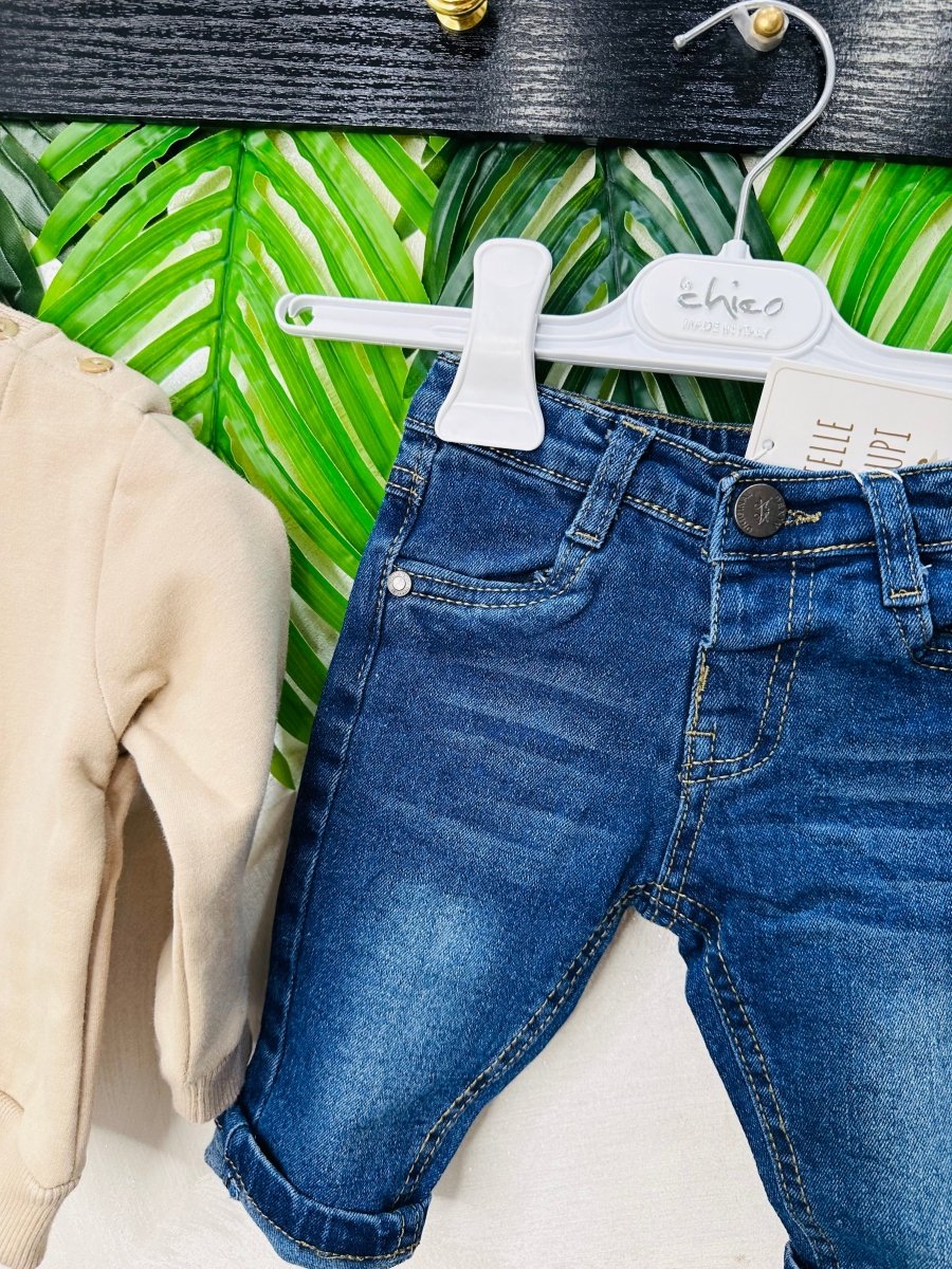 Completo Stelle e Pupi Beige - Piccole Canaglie - PC23235