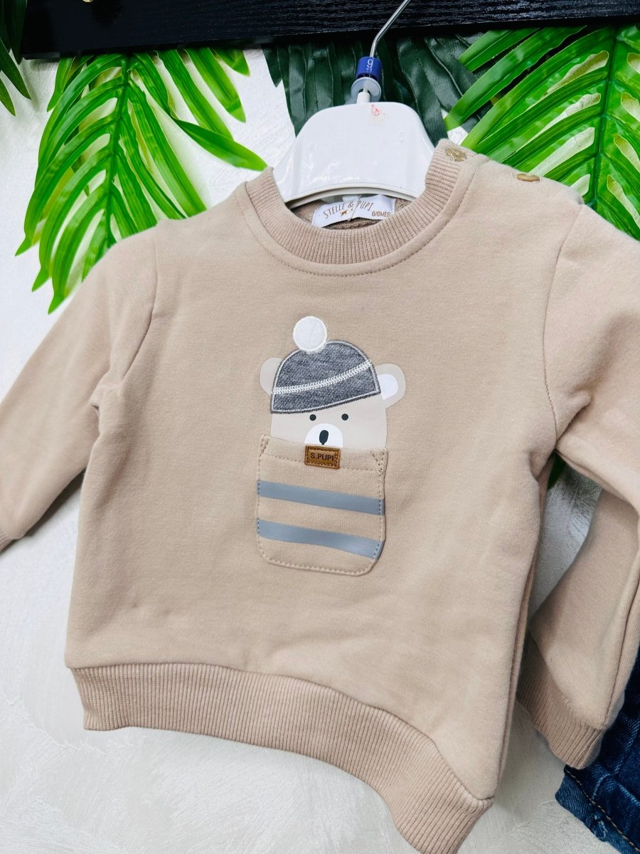 Completo Stelle e Pupi Beige - Piccole Canaglie - PC23235