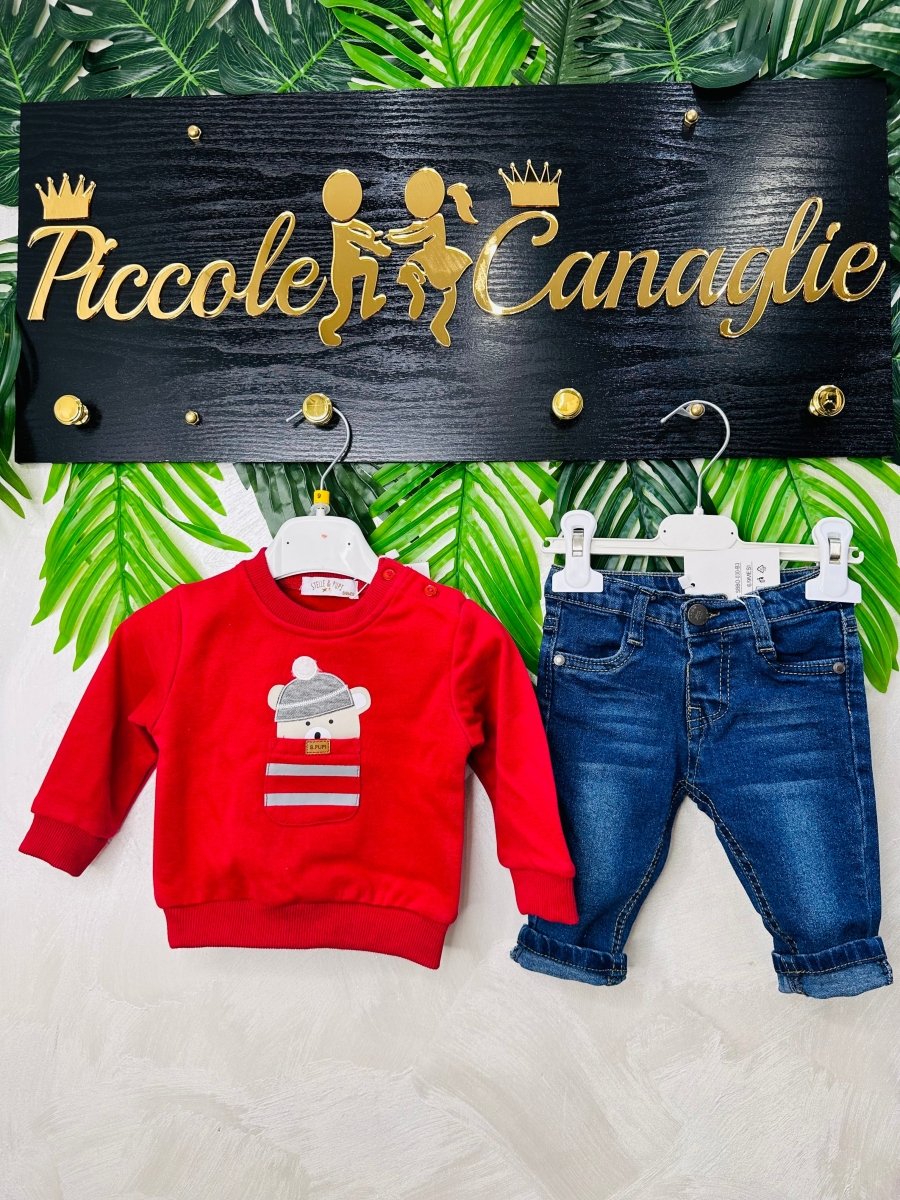 Completo Stelle e Pupi Rossi - Piccole Canaglie - PC23240