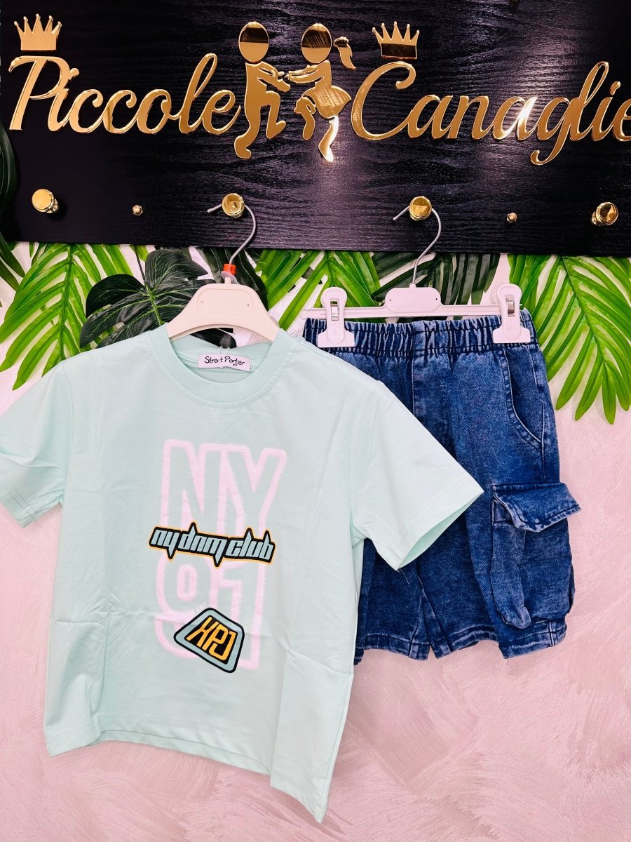 Completo Street Porter Denim Acquamarina 6919 - Piccole Canaglie - PC28093