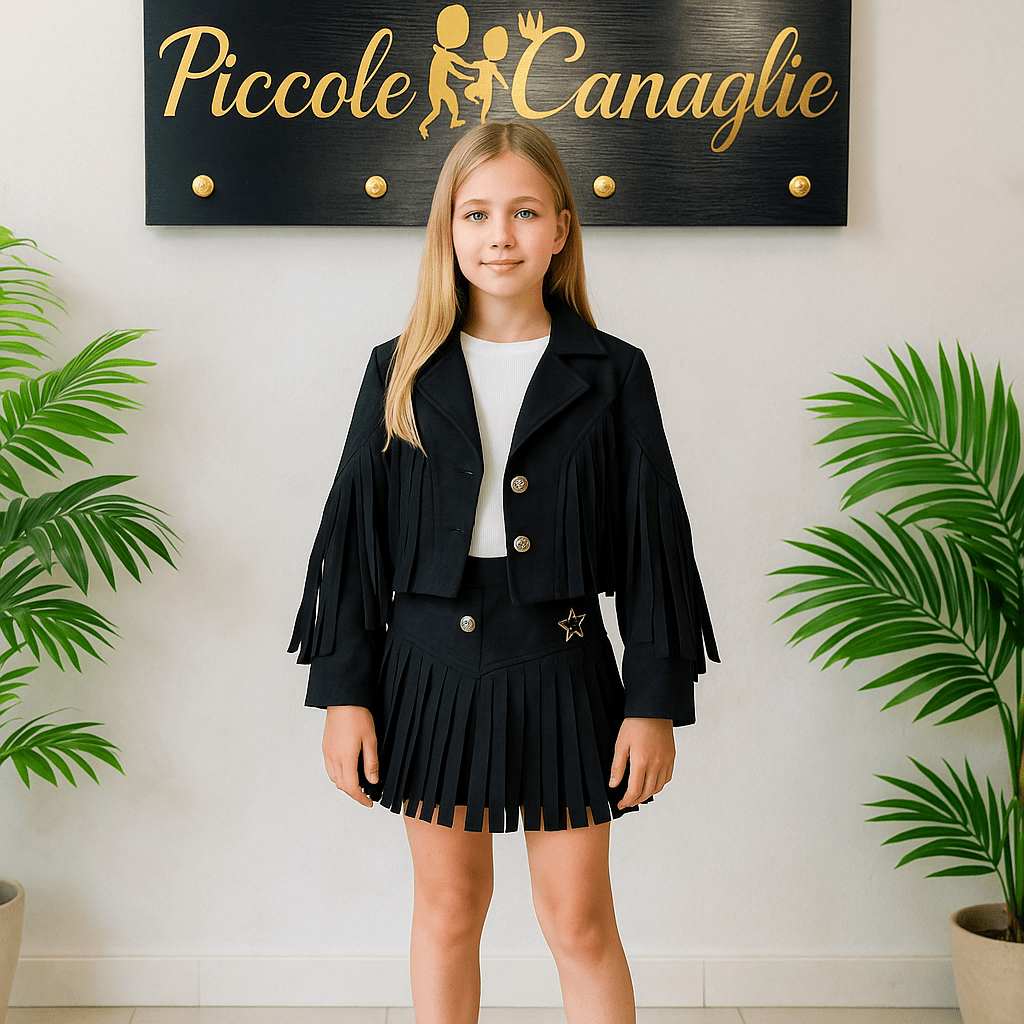 Completo Style Pretty Cowboy nero - Piccole Canaglie - PC21967