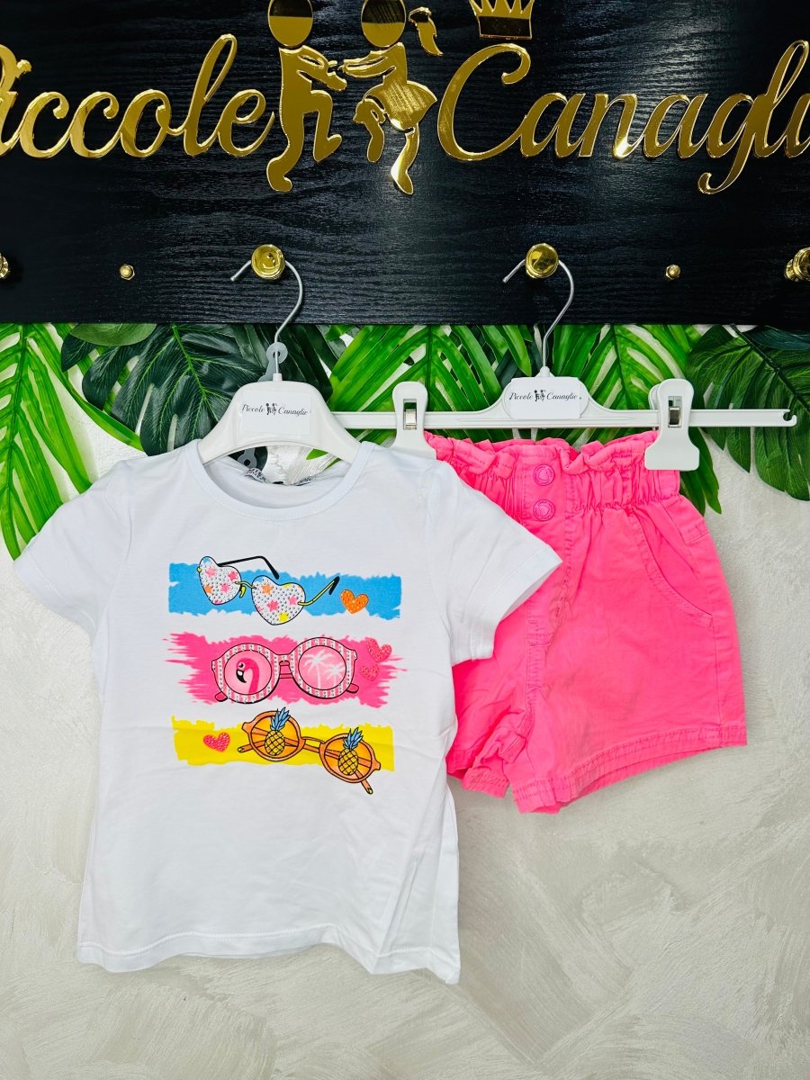 Completo Summer Occhiali Da Sole Bianco - Piccole Canaglie - PC29281