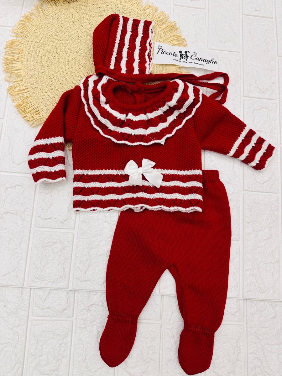 Completo taglia 0 - 3 mesi rosso 1052 - Piccole Canaglie - PC23685