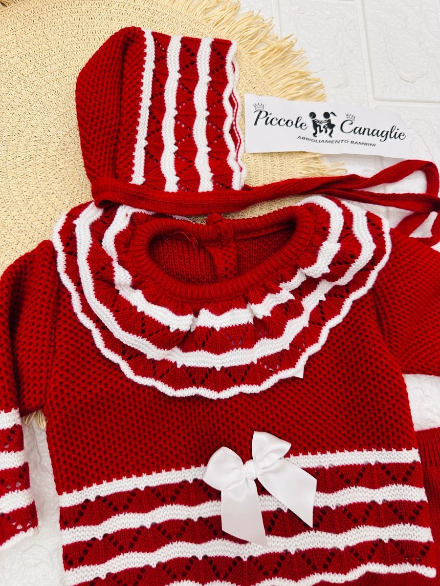 Completo taglia 0 - 3 mesi rosso 1052 - Piccole Canaglie - PC23685