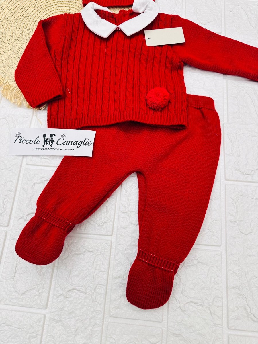Completo taglia 0 - 3 mesi rosso 1131 - Piccole Canaglie - PC23674