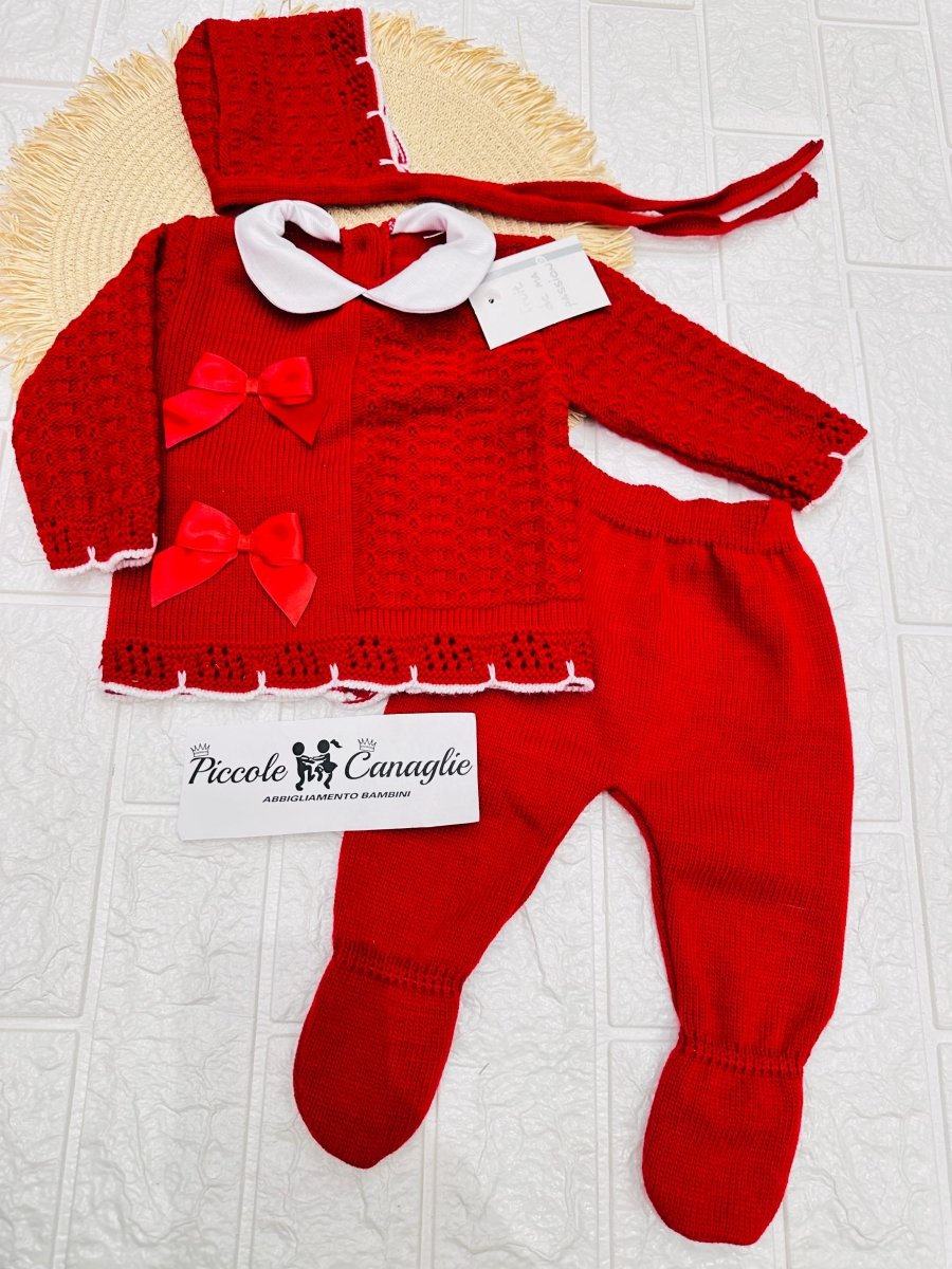 Completo taglia 0 - 3 mesi rosso 1723 - Piccole Canaglie - PC23896