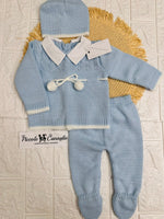 Completo taglia 0 - 3 misto filo celeste 1696 - Piccole Canaglie - PC24064