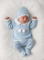 Completo taglia 0 - 3 misto filo celeste 1696 - Piccole Canaglie - PC24064