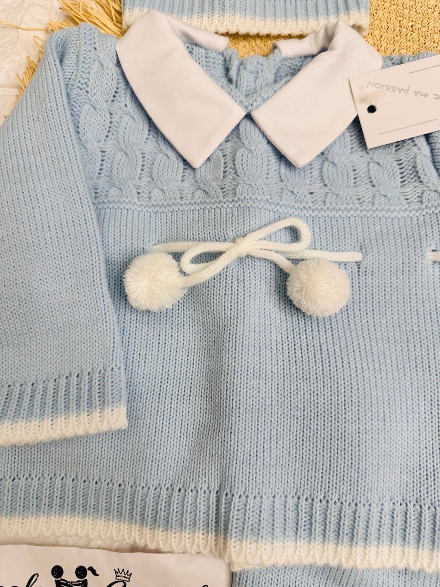 Completo taglia 0 - 3 misto filo celeste 1696 - Piccole Canaglie - PC24064