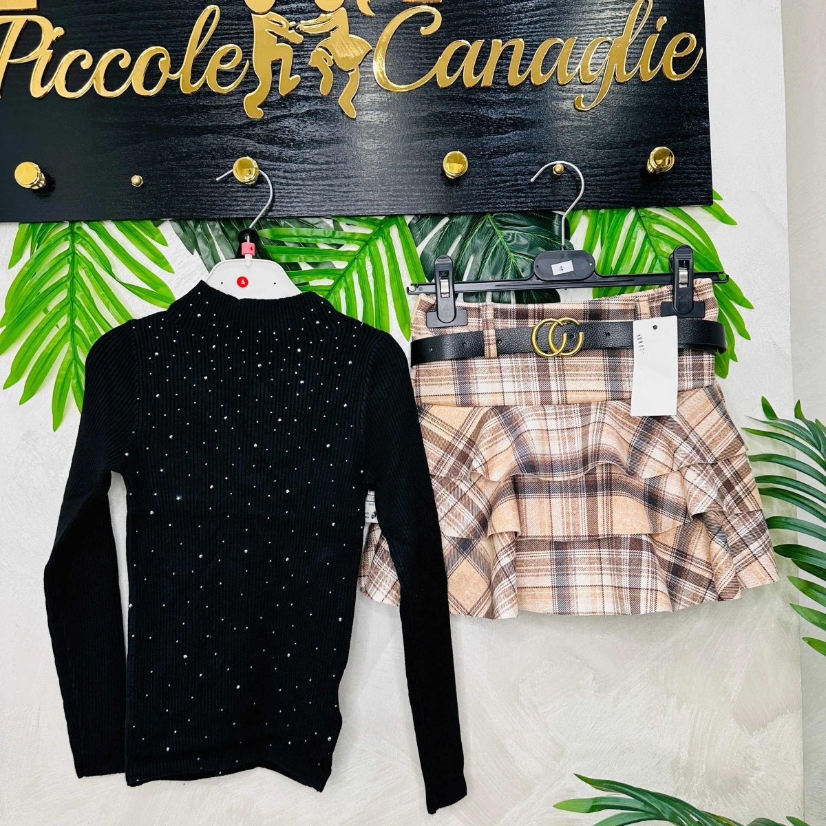 Completo Tartan Begie - Piccole Canaglie - PC22126