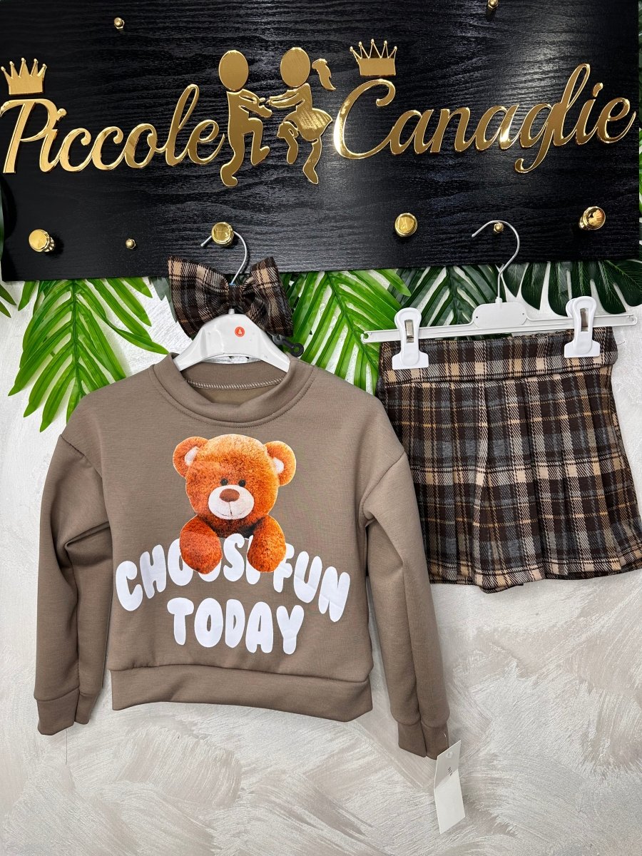 Completo Teddy Begie Felpato - Piccole Canaglie - PC24286