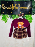 Completo Teddy Check Bordo’ - Piccole Canaglie - PC23573