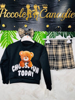 Completo Teddy Nero Felpato - Piccole Canaglie - PC24292