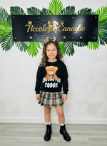 Completo Teddy Nero Felpato - Piccole Canaglie - PC24292