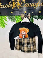 Completo Teddy Nero Felpato - Piccole Canaglie - PC24292