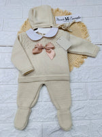 Completo Tutina Misto Lana 1500 Beige Fiocco - Piccole Canaglie - PC28573