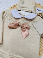 Completo Tutina Misto Lana 1500 Beige Fiocco - Piccole Canaglie - PC28573