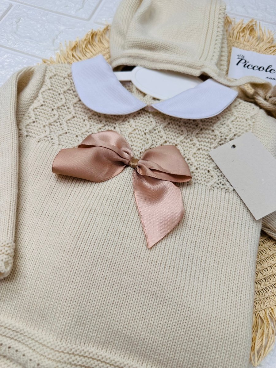 Completo Tutina Misto Lana 1500 Beige Fiocco - Piccole Canaglie - PC28573