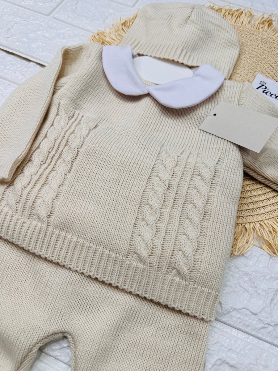 Completo Tutina Misto Lana 1717 Beige - Piccole Canaglie - PC28565