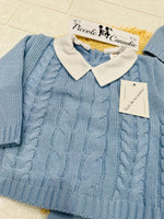 Completo Tutina Misto Lana 1718 carta da zucchero Trecce - Piccole Canaglie - PC29589