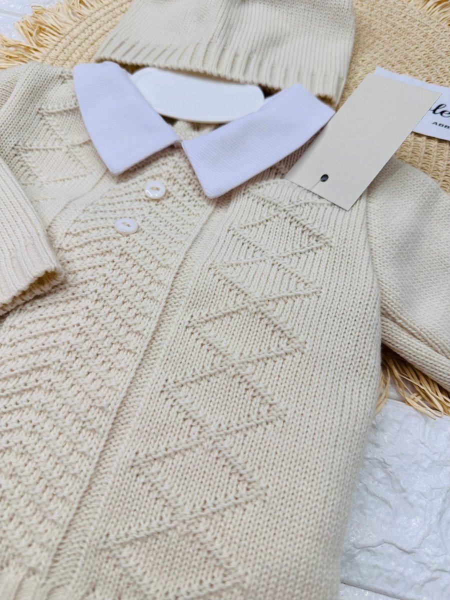 Completo Tutina Misto Lana 1720 Beige - Piccole Canaglie - PC28569