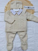 Completo Tutina Misto Lana 1720 Beige - Piccole Canaglie - PC28569