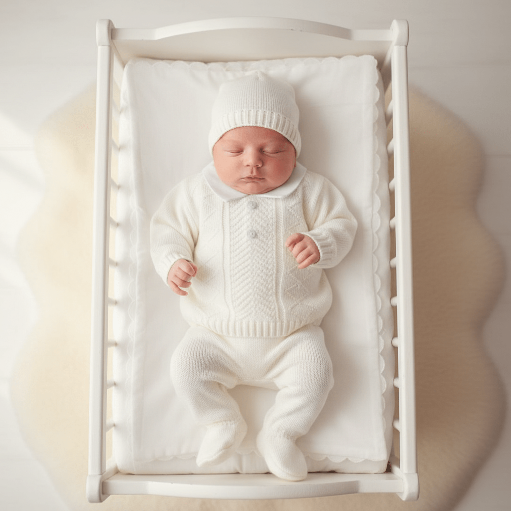 Completo Tutina Misto Lana 1720 Bianca Celeste - Piccole Canaglie - PC28567