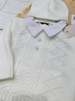 Completo Tutina Misto Lana 1720 Bianca Celeste - Piccole Canaglie - PC28567