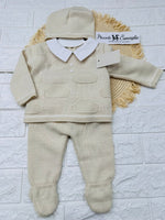 Completo Tutina Misto Lana 2075 Nuvole Beige - Piccole Canaglie - PC28571