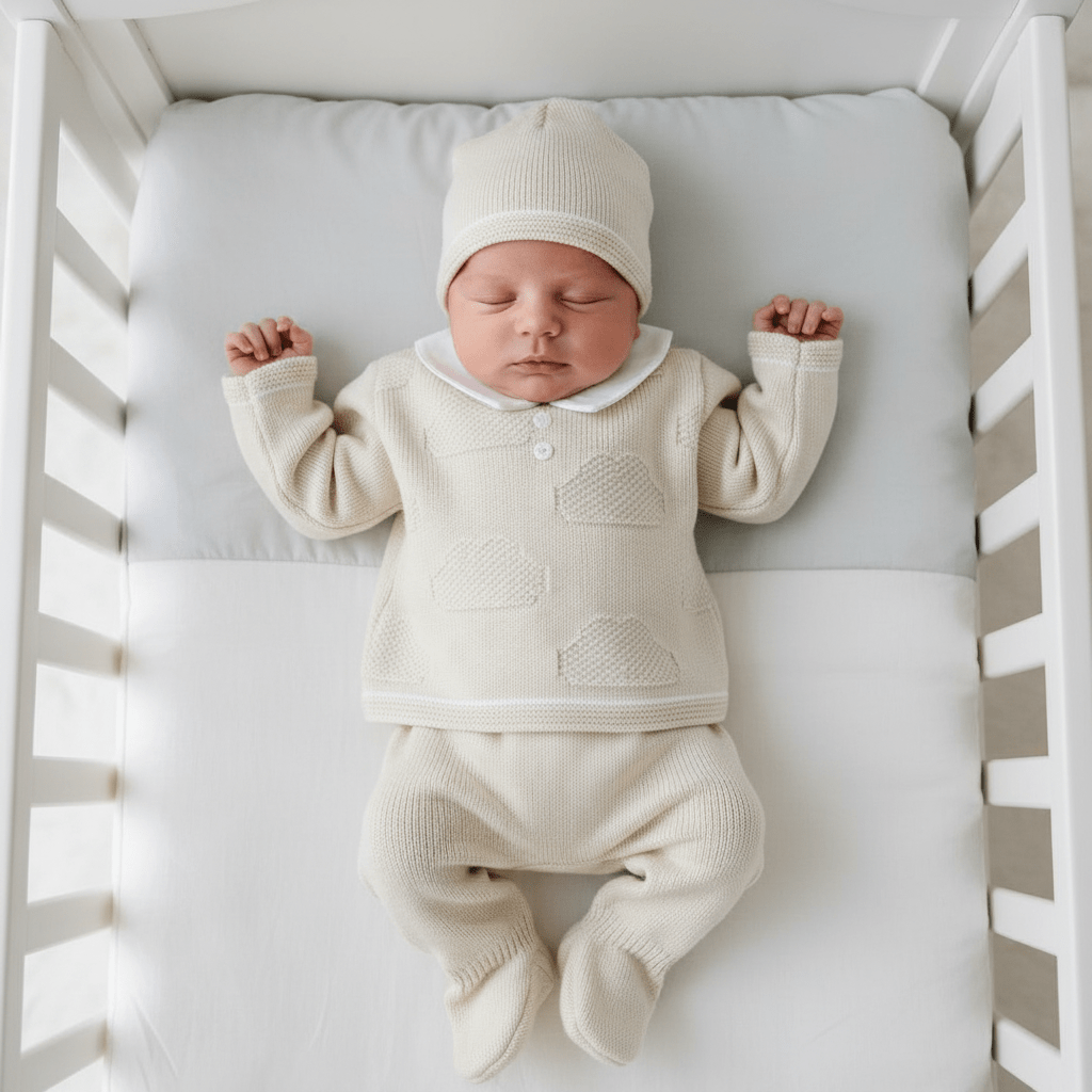 Completo Tutina Misto Lana 2075 Nuvole Beige - Piccole Canaglie - PC28571