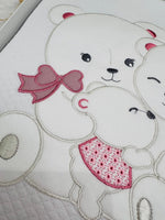 Coperta Cotone Orso Abbracci Dim 75x92 Rosa Antico Ccr009177 - Piccole Canaglie - PC28436