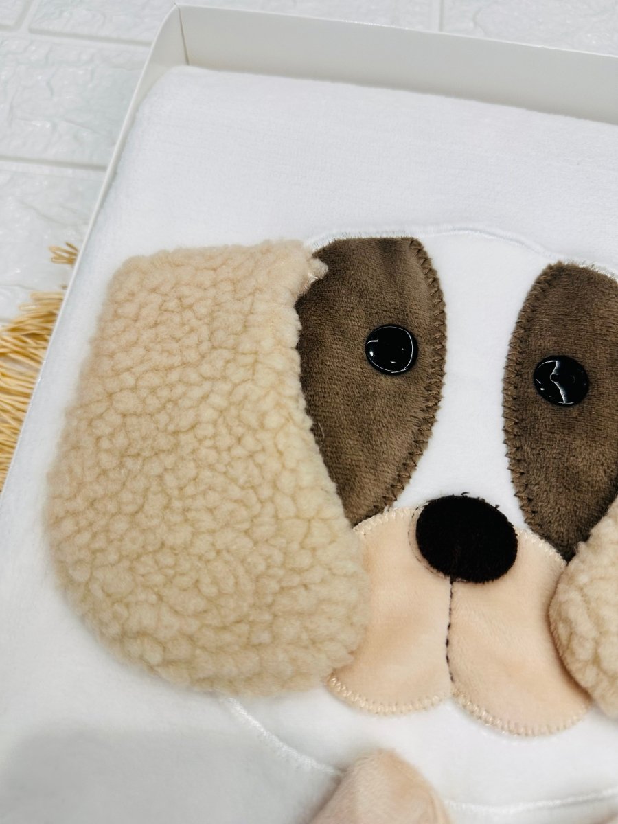Coperta in Pile Cagnolino Simpatico bianca NG443 Dis 1 dog dim 75x100 - Piccole Canaglie - PC29980