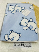 Coperta In Pile orsetto celeste dim 75x90 NG447dis1 - Piccole Canaglie - PC29570