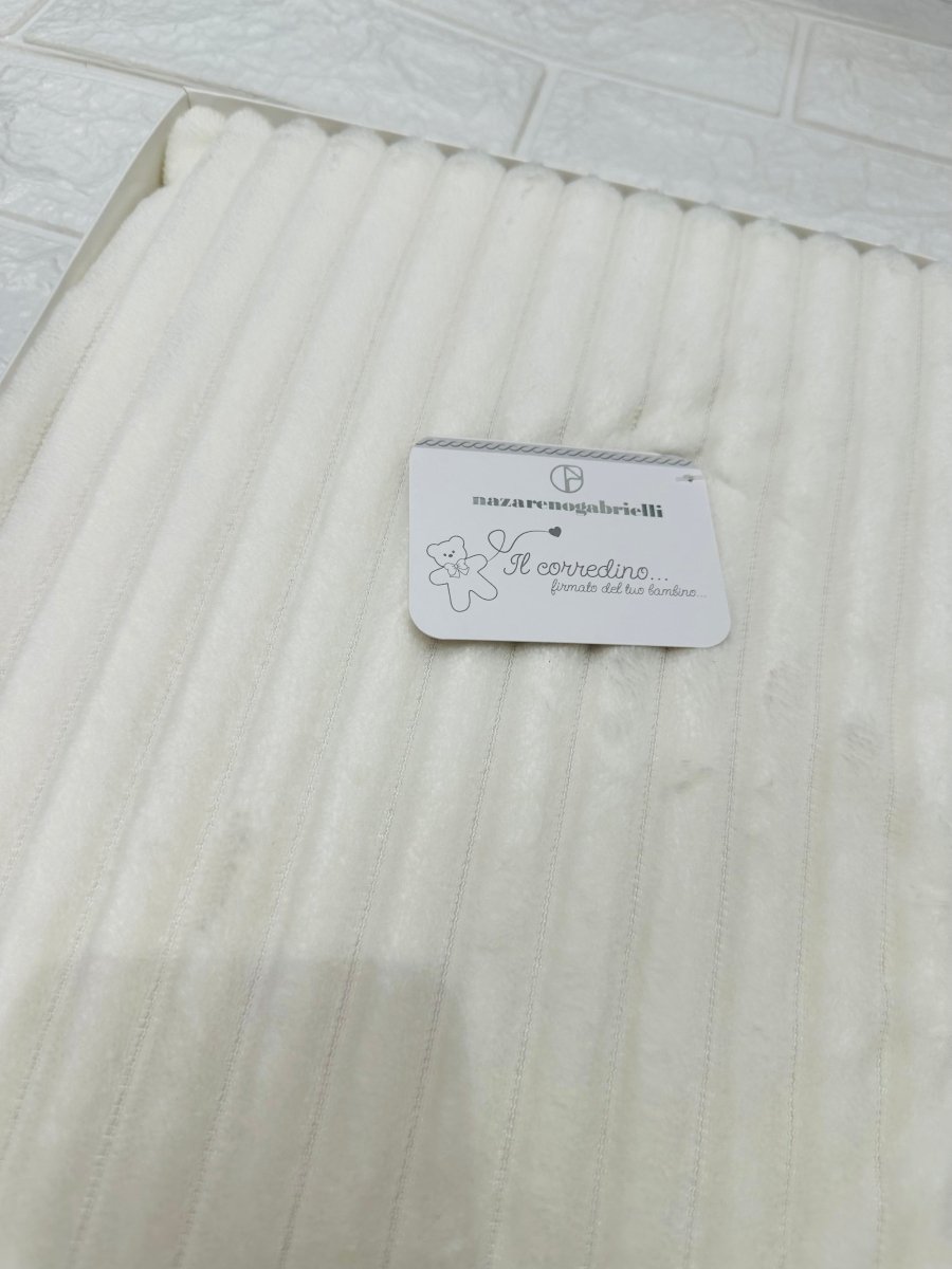 Coperta in pile panna righe Nazareno Gabrielli NG441 dim 75x100 - Piccole Canaglie - PC29577