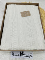 Coperta invernale treccia bianca Nazareno Gabrielli NG471 Dis2 dim 75x95 - Piccole Canaglie - PC29572