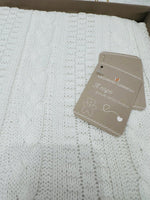 Coperta invernale treccia bianca Nazareno Gabrielli NG471 Dis2 dim 75x95 - Piccole Canaglie - PC29572