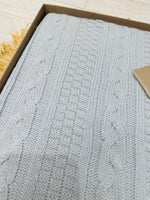 Coperta invernale treccia celeste Nazareno Gabrielli NG471 Dis2 dim 75x95 - Piccole Canaglie - PC29574
