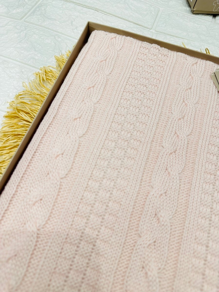 Coperta invernale treccia rosa Nazareno Gabrielli NG471 Dis2 dim 75x95 - Piccole Canaglie - PC29573