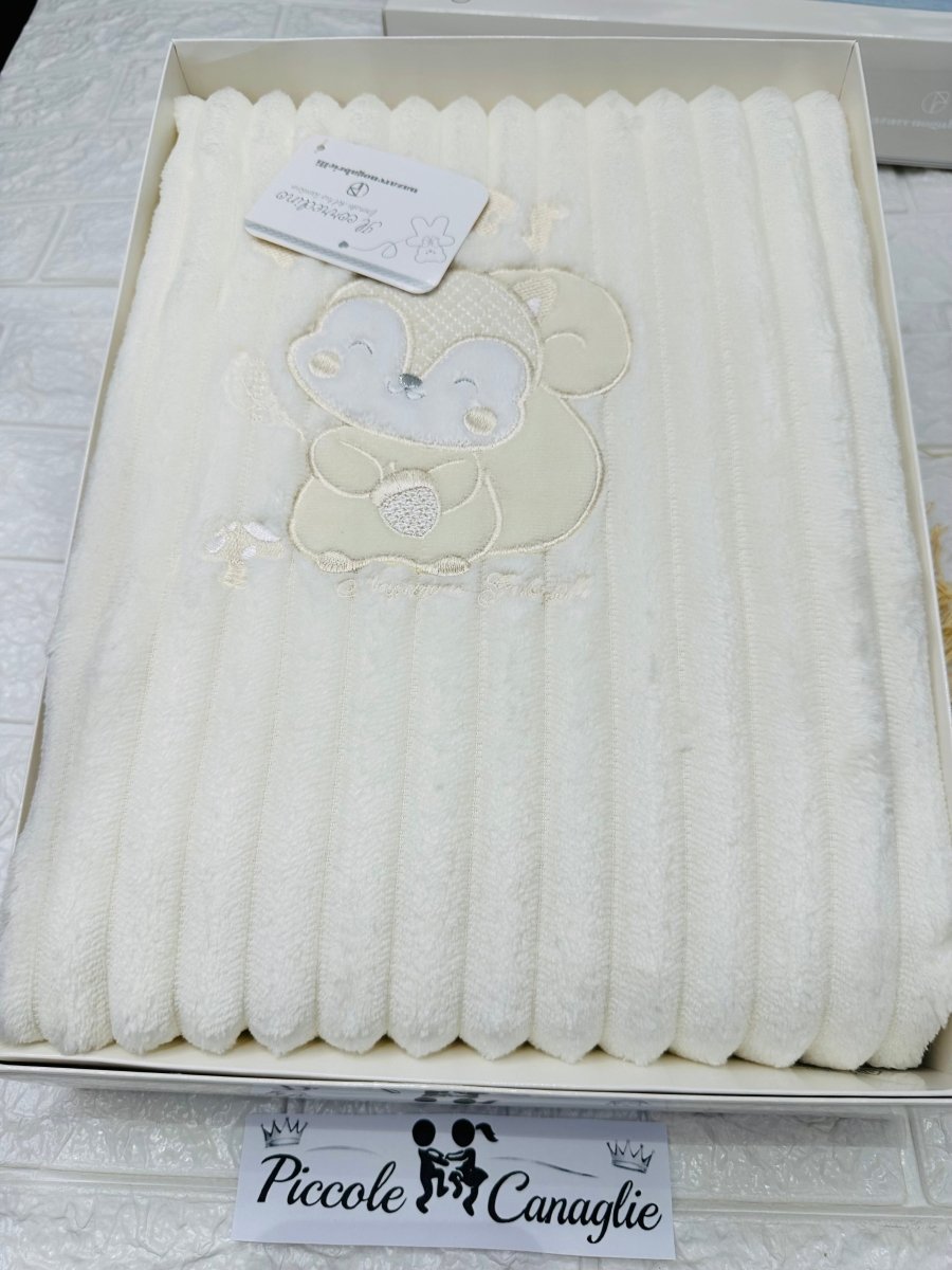 Coperta Nazareno Gabrielli panna pellicciosa NG4744 dim 75x100 - Piccole Canaglie - PC29579