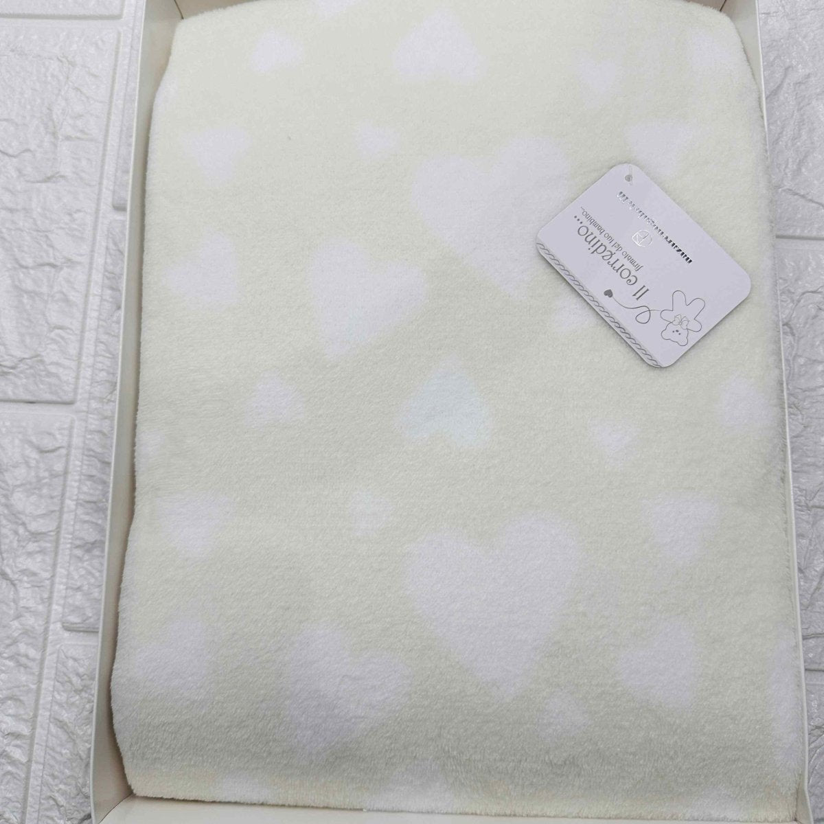 Coperta pile cuori panna - Piccole Canaglie - PC20245