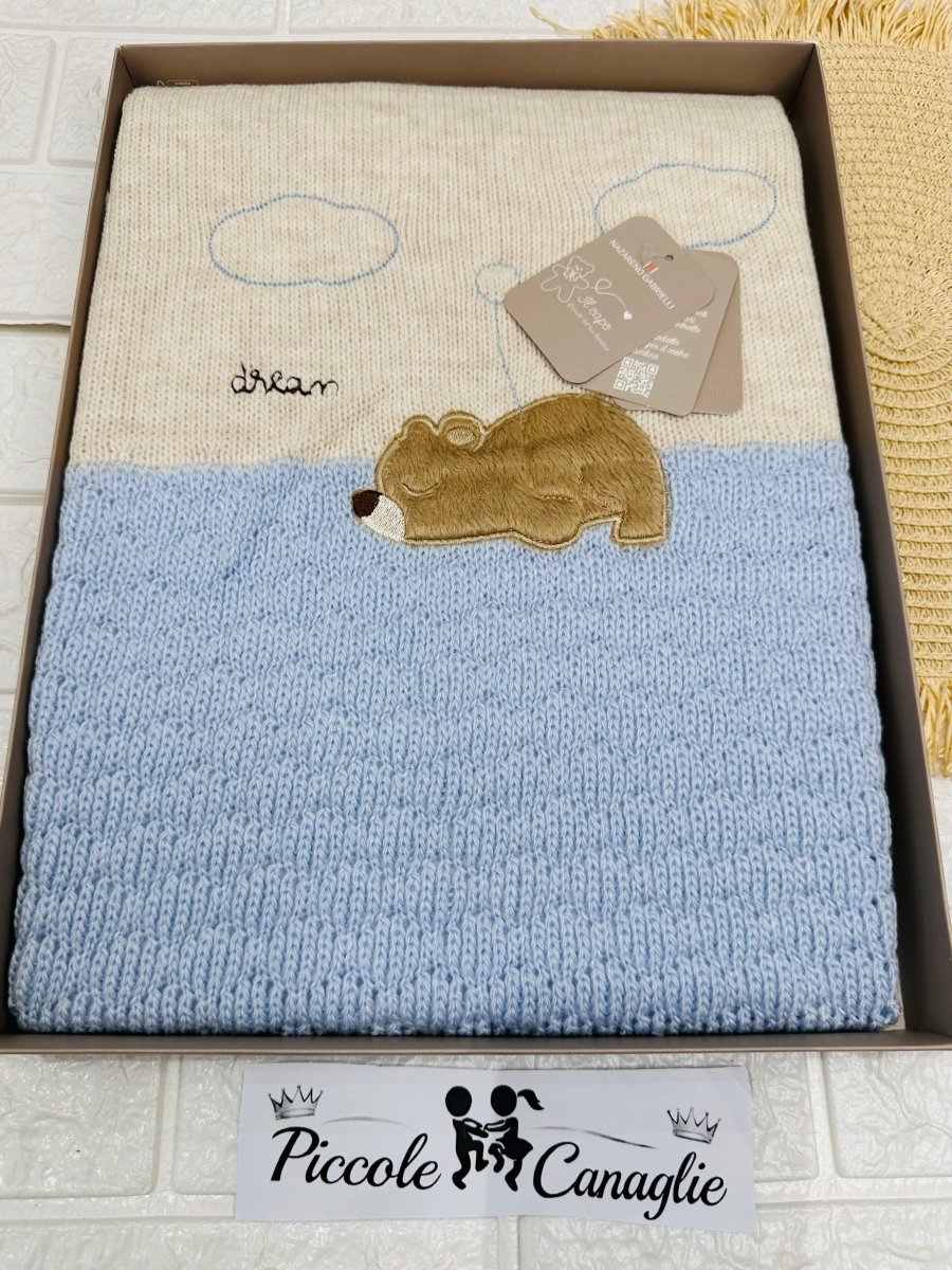 Copertina Scialletto Nazareno Gabrielli Orsetto Dream Dim 75x95 Ng473 Dis 15 Celeste - Piccole Canaglie - PC30024