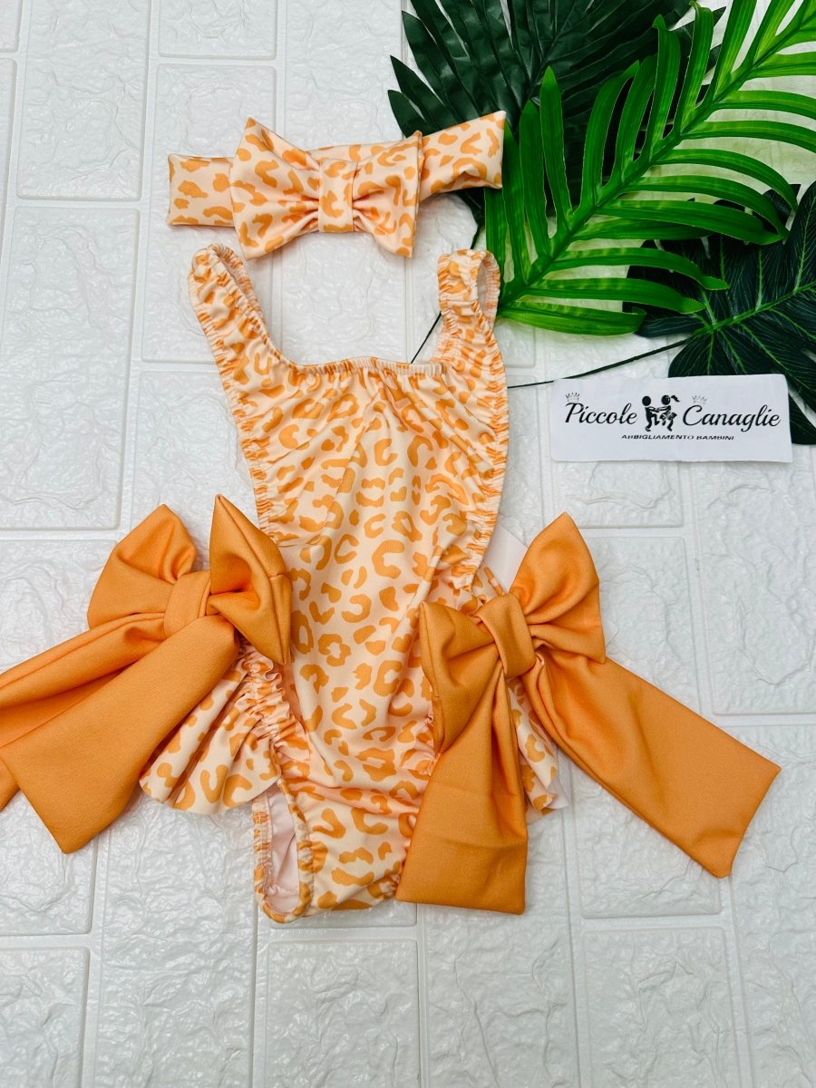 Costume Animalier Arancio Con Fascia 9611 - Piccole Canaglie - PC28912