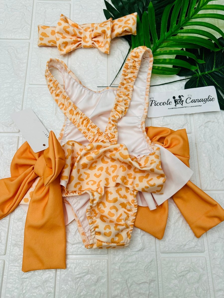 Costume Animalier Arancio Con Fascia 9611 - Piccole Canaglie - PC28912