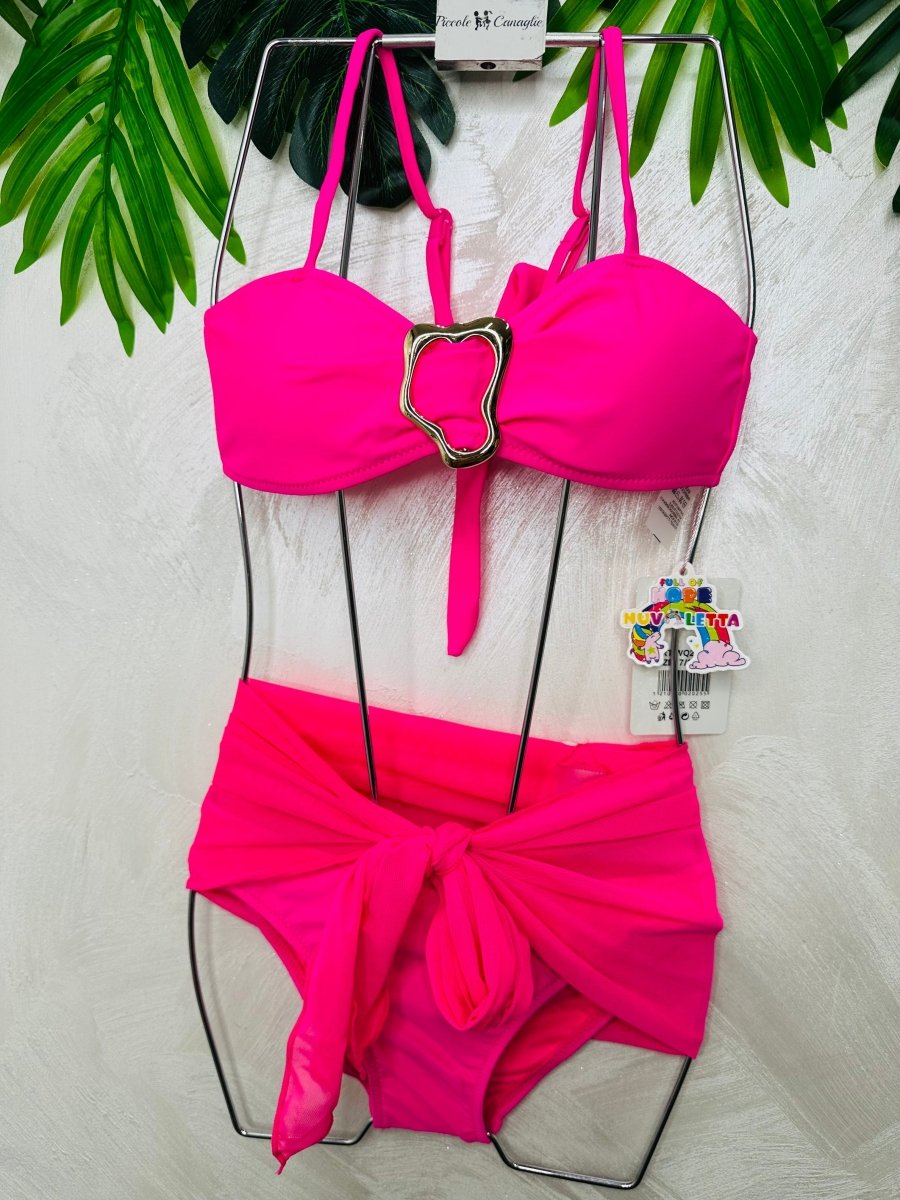 Costume Fibia Con Pareo Fucsia - Piccole Canaglie - PC28979